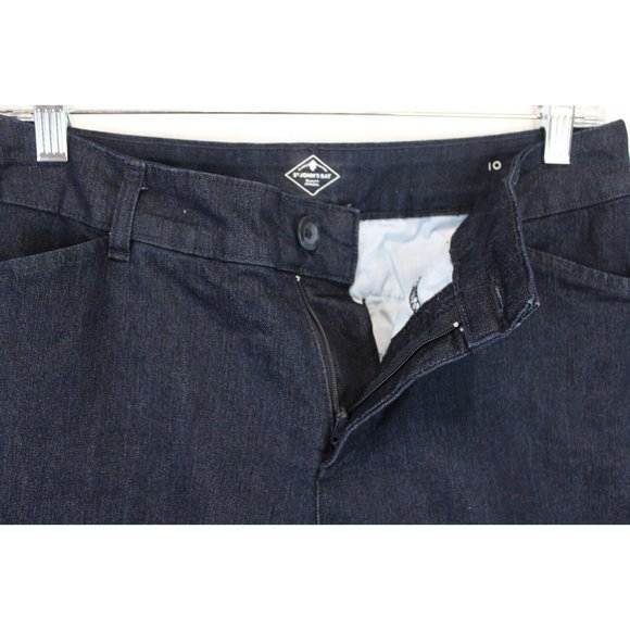 St. John's Bay Capri Jeans Women 10 Blue Denim High Rise Stretch Dark Wash - Picture 8 of 12